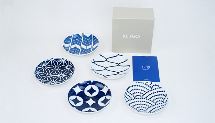 Kihara Komon - Torizara Japanese plate set