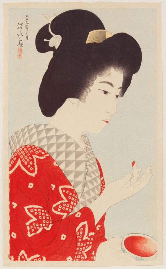 Ito Shinsui, Rouge Woodblock print from the series New 12 Images of Modern Beauties, 1922