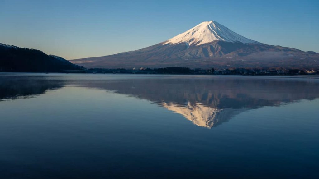 Mount Fuji from the North Shore of Lake Kawaguchi (by neverendingvoyage.com)