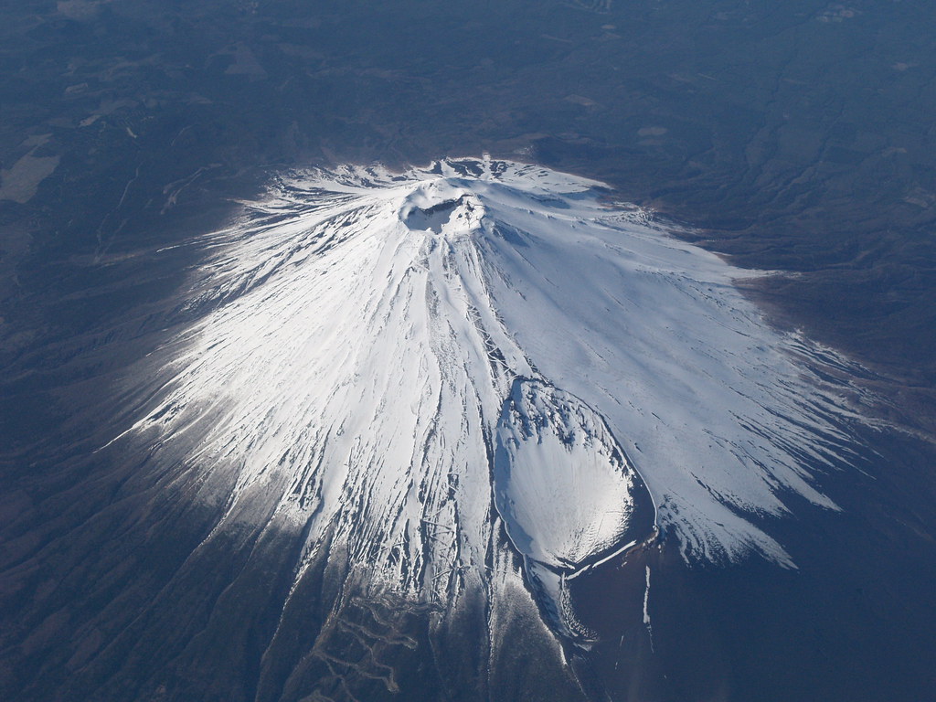 Mt Fuji craters from above by R Zimmerman