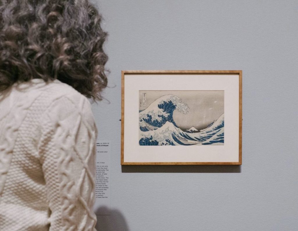 Under the well of The Great Wave Off Kanagawa - Seattle Art Museum - Photo by Chloe Collyer.