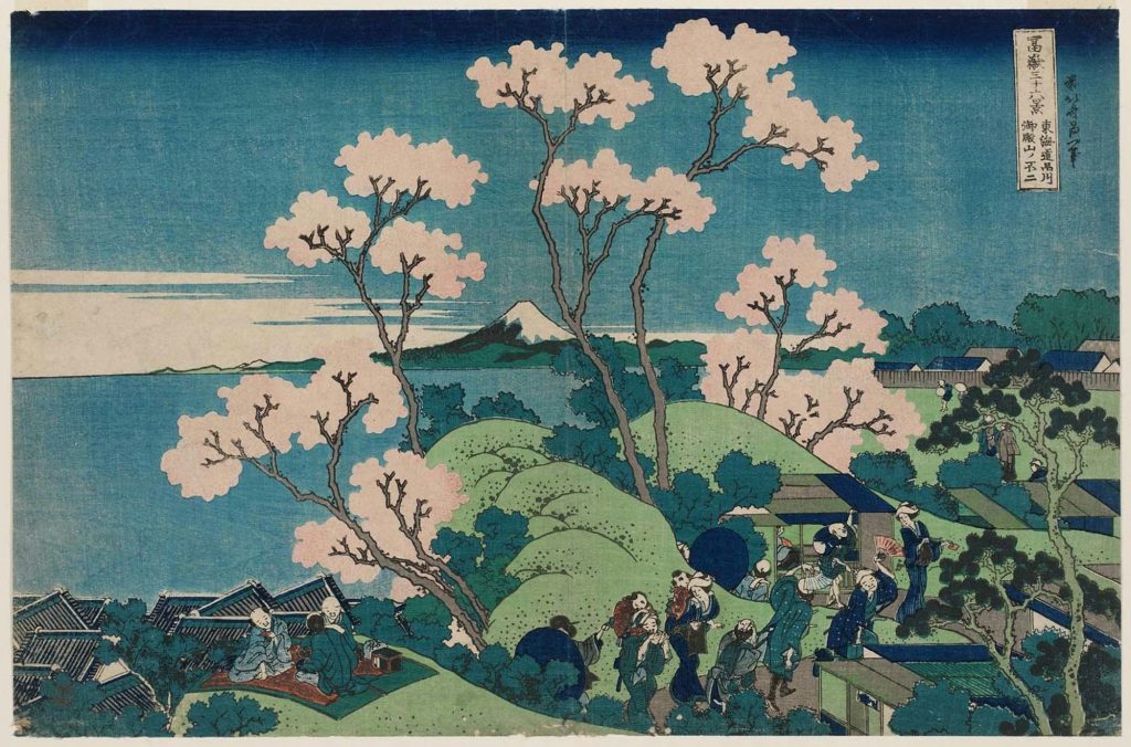 Hokusai's Fuji from Goten-yama, at Shinagawa on the Tôkaidô (Tôkaidô Shinagawa Goten-yama no Fuji), from the series Thirty-six Views of Mount Fuji