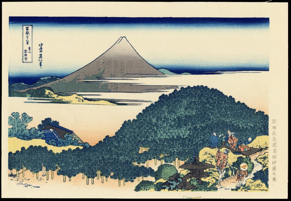 Old Pine Trees at Aoyama - Katsushika Hokusai, 1823