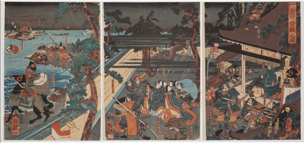 The Battle of Ichinotani by Utagawa Kuniyoshi