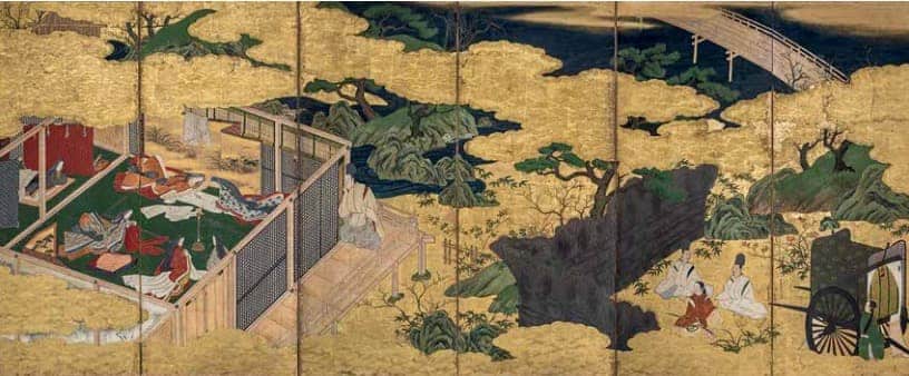 Butterflies (Kochō) Tosa Mitsuyoshi (1539–1613) Momoyama period (1573–1615), late 16th–early 17th century Six-panel folding screen; ink, color, gold, and gold leaf on paper