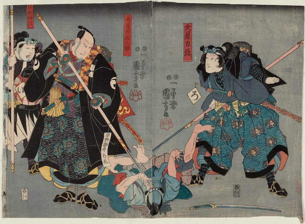 Kabuki actors in Chushingura - ukiyo-e by Kunisada