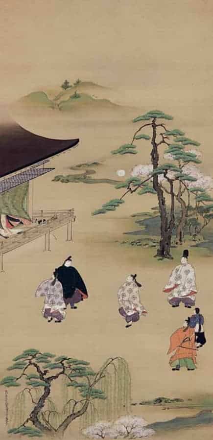 Kemari - Scene from Chapter 34 The Tale of Genji - Hanging Scroll by Reizei Tamechicka