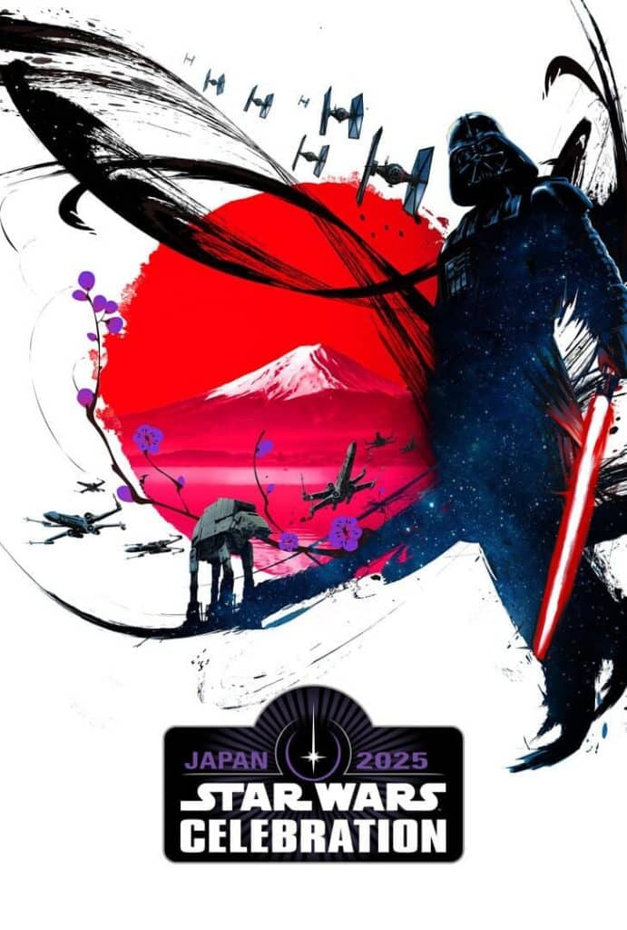Star Wars Celebration 2025 Japan Key Art featuring Mt Fuji and Darth Vader
