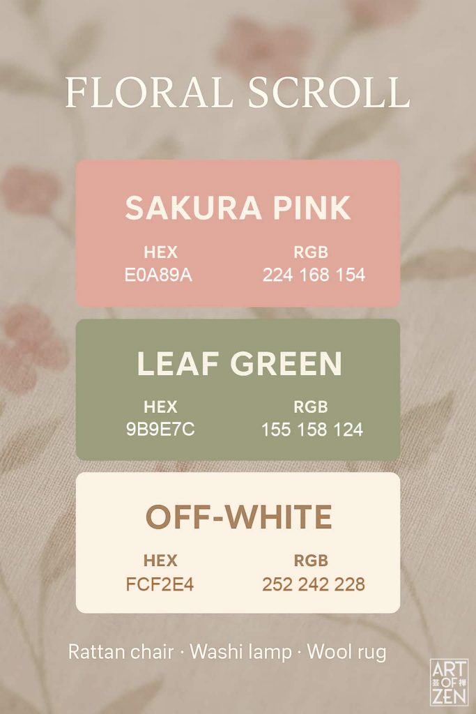 Floral Scroll - Japandi Color Palette