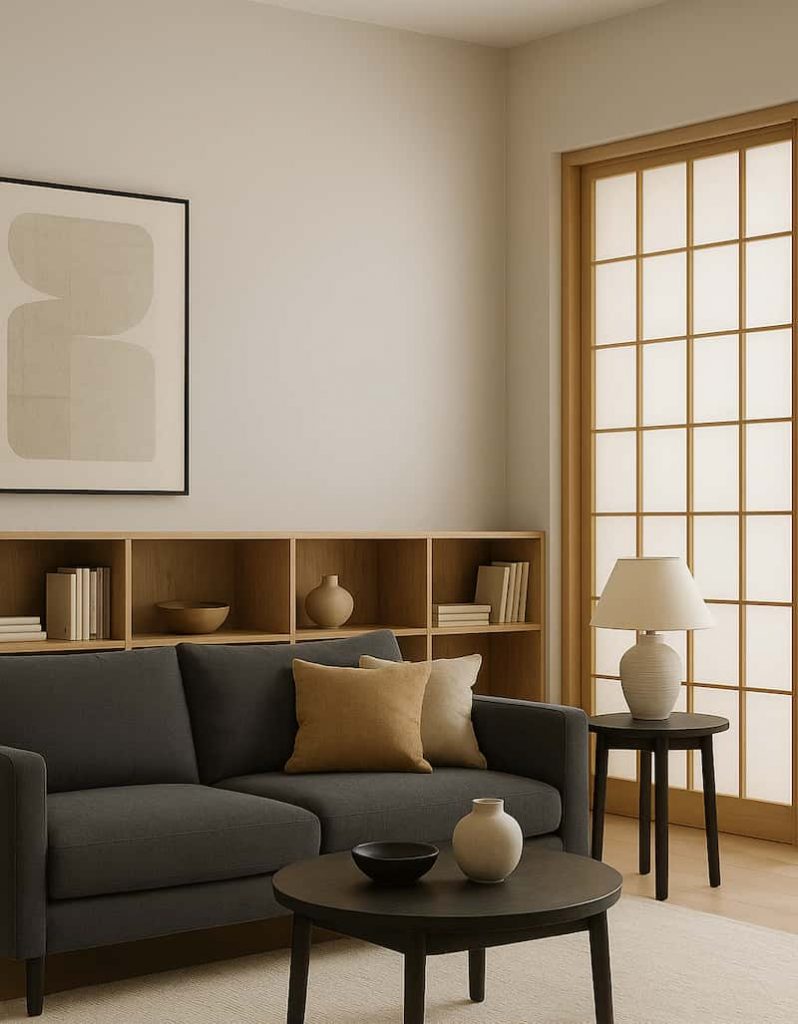 Japandi Interior from the Geometric Fan color palette
