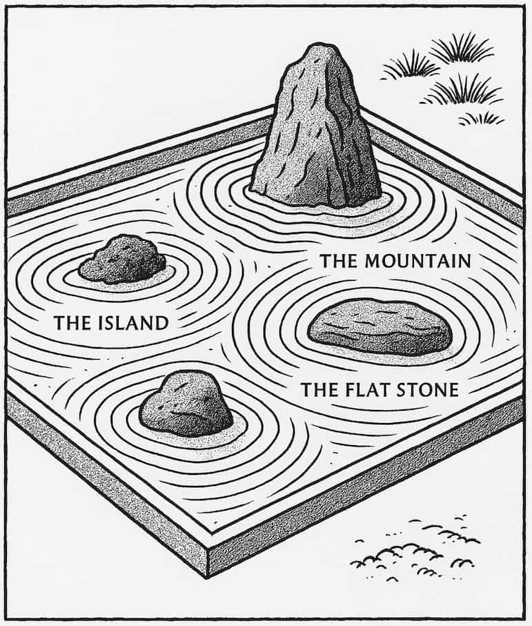 Kare Sansui - Mountain and Island - by The Art of Zen