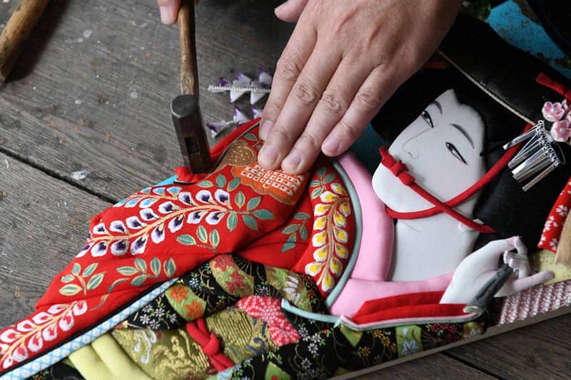 An oshie-hagoita decorative paddle at Hagoita no Kogetsu in Tokyo. (c) Mainichi/Emi Naito